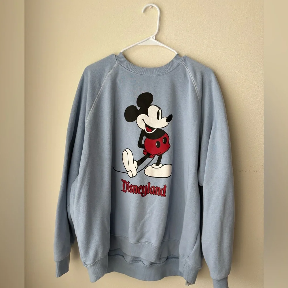 Disney Parks Disneyland Baby Blue Crewneck with Mickey Mouse Size XXL - Picture 1 of 4